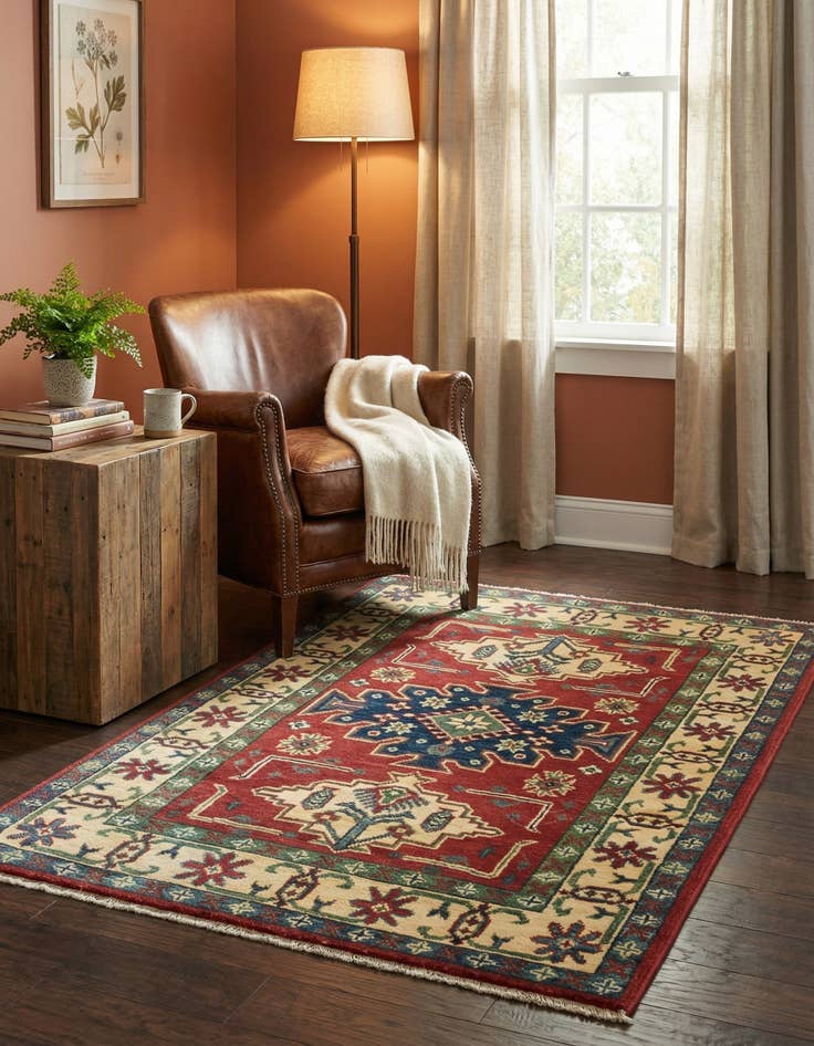 Detail image of  2' 9 x 4' 3  Hand Knotted Kazak Rug