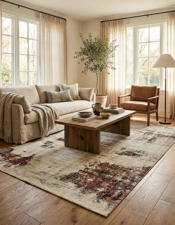 5' x 9' 3 Hand Knotted Ultra Vintage Persian Wool Rug