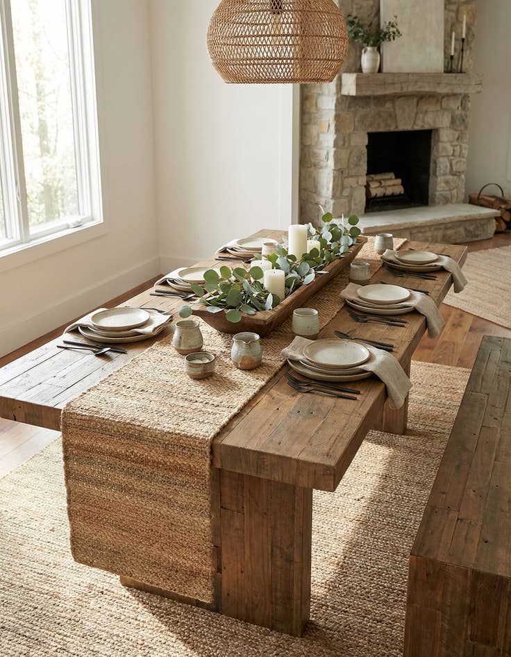 Detail image of  1' 2 x 10'  Hand Woven Chunky Jute Table Runner Rug