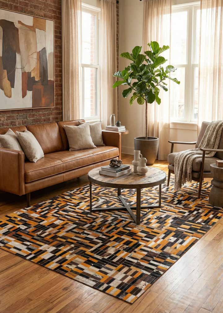 5' x 7' 11 Cowhide - Patchwork Rug