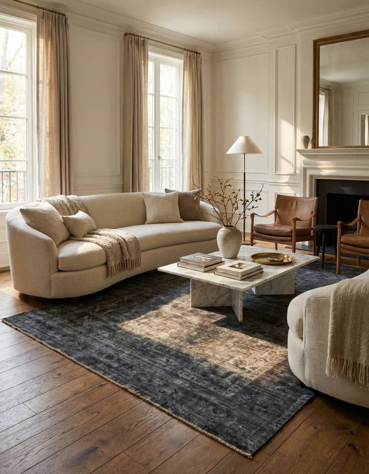 Detail image of  6' 8 x 9' 2  Hand Knotted Ultra Vintage Persian Wool Rug