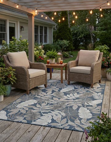 5' 2 x 8' Easy-Clean Botanical Indoor / Outdoor Rug