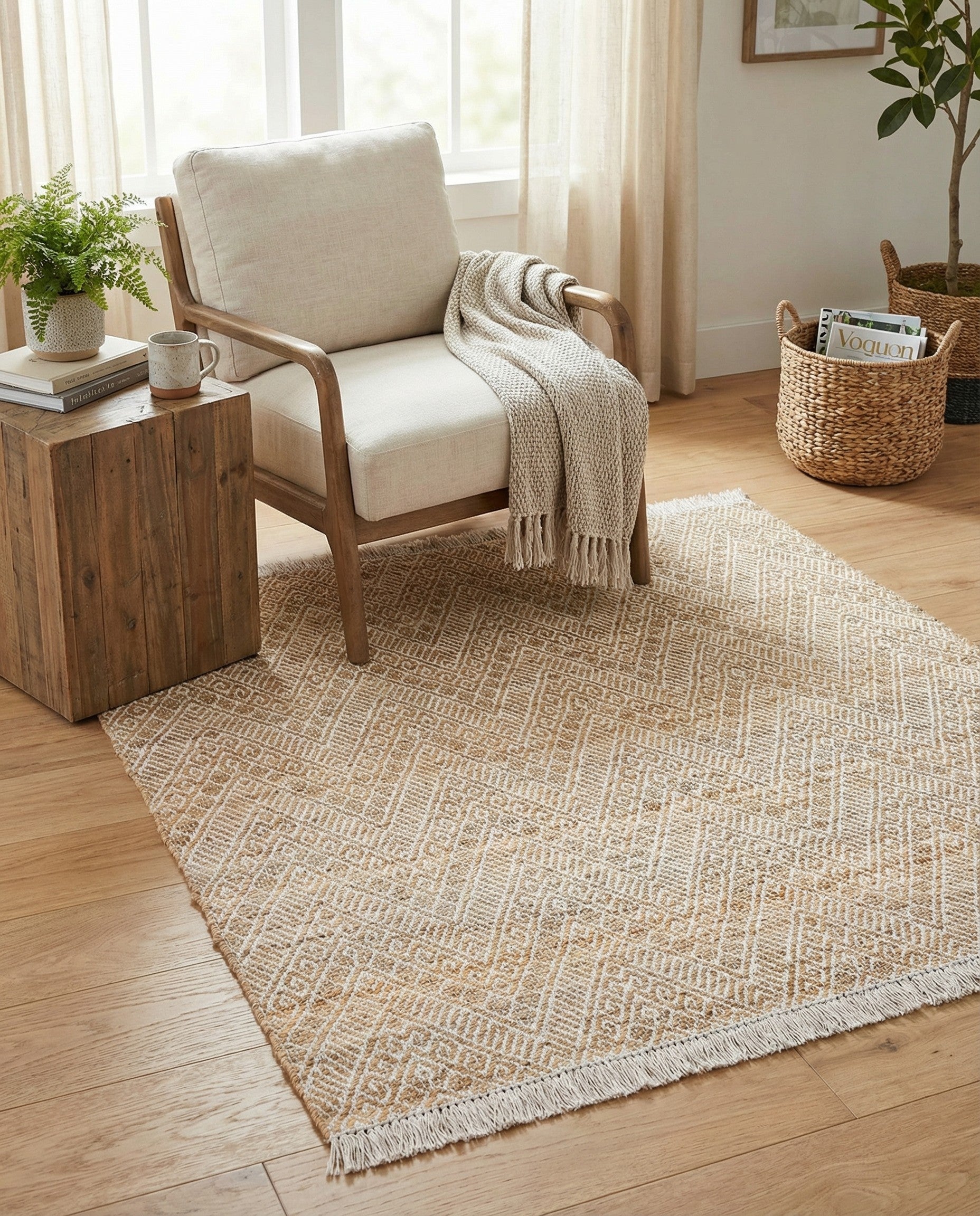  6' 1 x 6' 1  Hand Braided Jute Square Rug