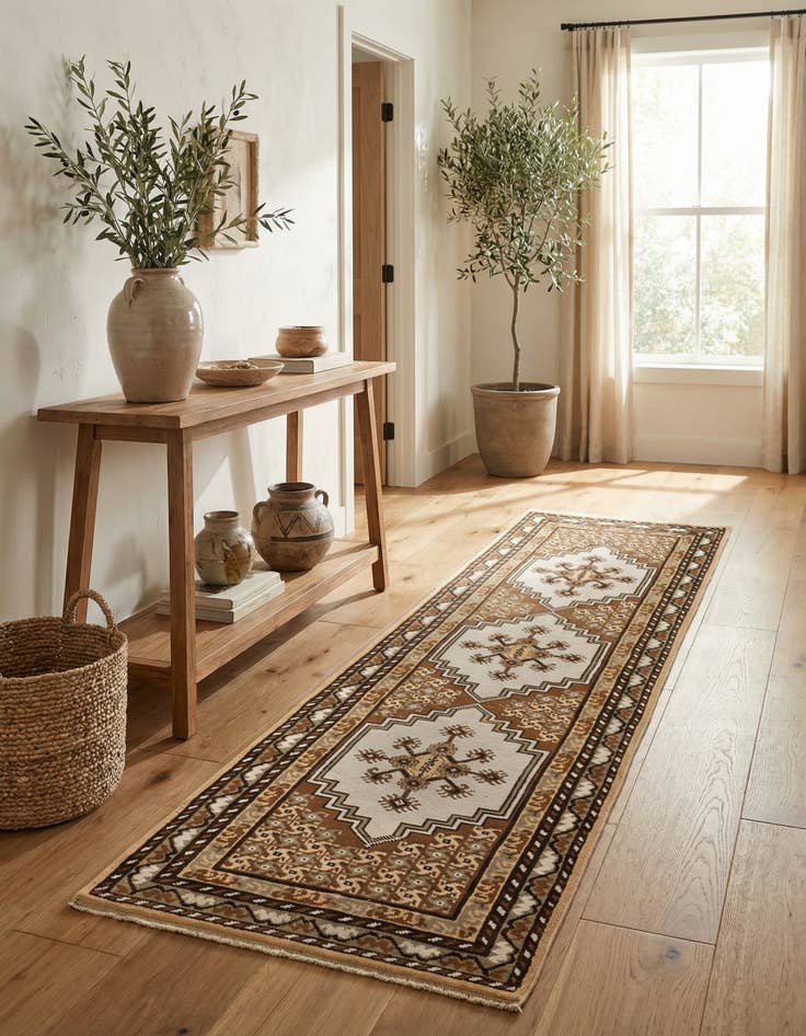 Detail image of 2' 10 x 9' 9  Hand Knotted Moroccan Wool Runner Rug