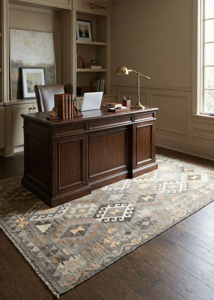 5' 9 x 8' 1 Hand Woven Kilim Maymana Wool Rug