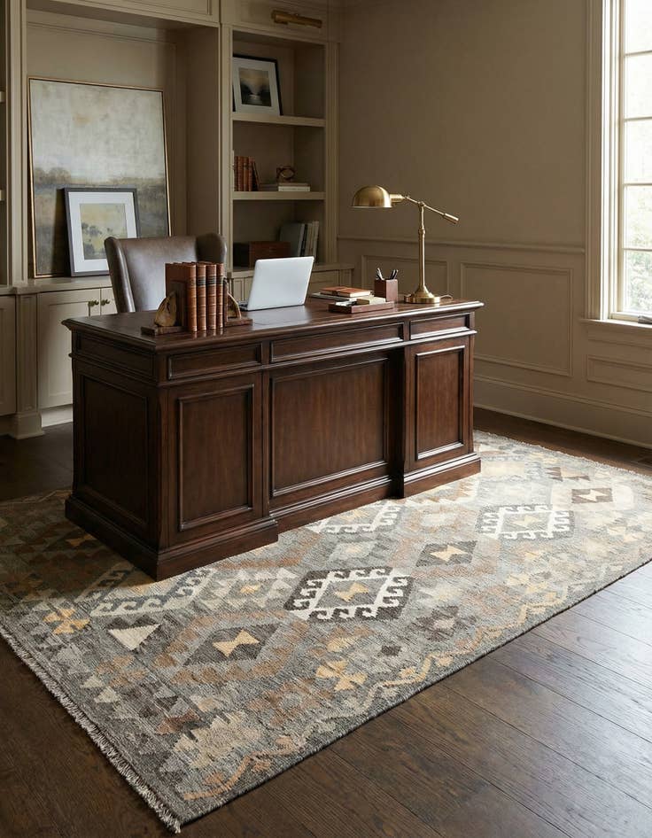 Detail image of 5' 9 x 8' 1  Hand Woven Kilim Maymana Wool Rug