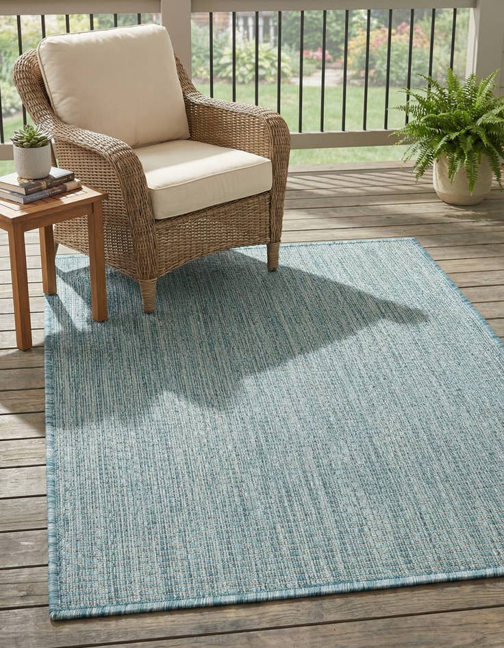 Detail image of 2' x 3' 1  Washable Solid Indoor / Outdoor Rug