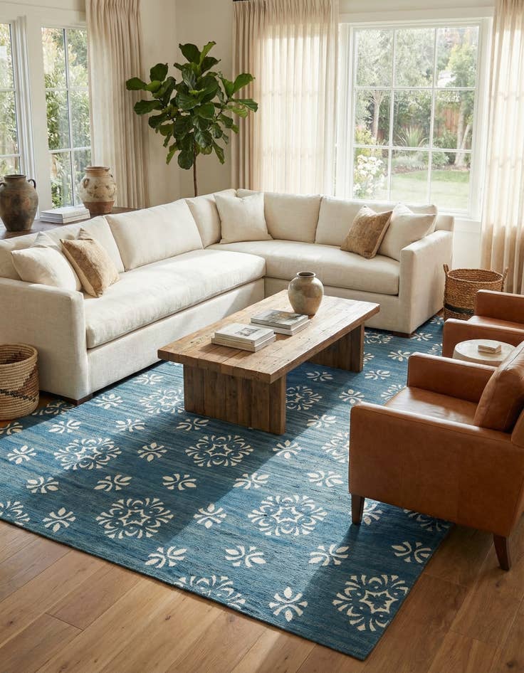 Detail image of 8' 5 x 11' 5 Hand Woven Kilim Modern Rug