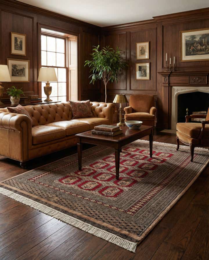 4' 2 x 5' 10 Hand Knotted Bokhara Wool Rug