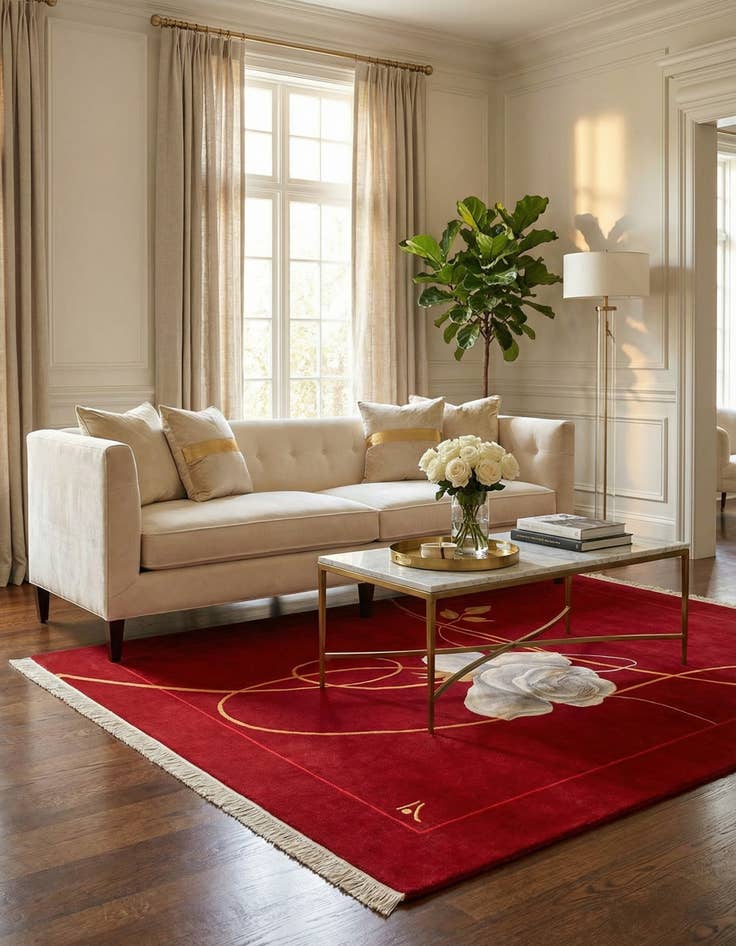 Detail image of  4' 11 x 6' 8  Hand Knotted Darya Wool Rug