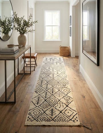 3' x 16' 6 Hand Knotted Moroccan Wool Runner Rug