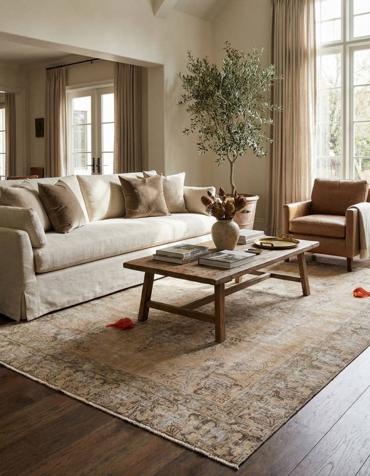 Detail image of 6' 6 x 10' 4  Hand Knotted Ultra Vintage Persian Wool Rug