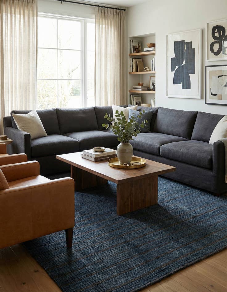 Detail image of 7' 10 x 9' 11  Hand Knotted Darya Wool Rug