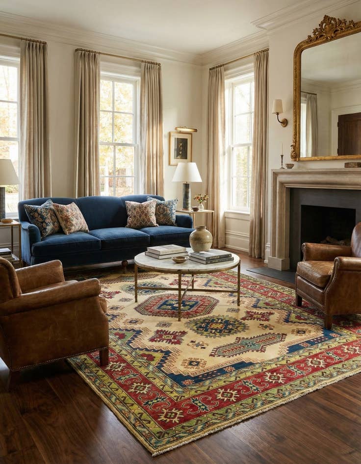 Detail image of 6' 8 x 9' 2  Hand Knotted Kazak Rug