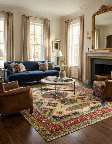 6' 8 x 9' 2 Hand Knotted Kazak Rug