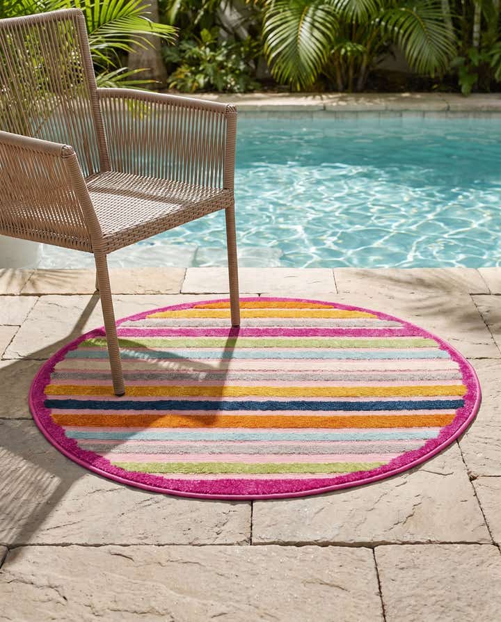 100cm x 100cm Makkelijk schoon te maken Aruba Binnen / buiten Rond Vloerkleed
