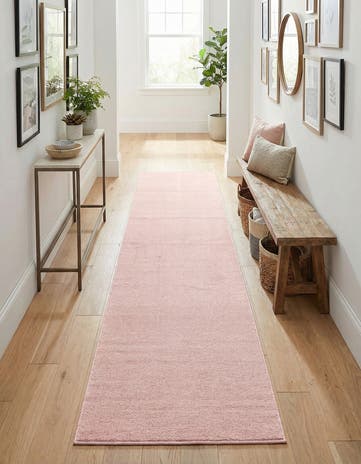 Rose Pink Everyday Solid Runner Rug