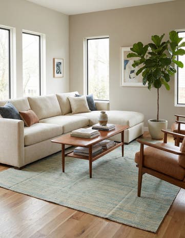 6' 7 x 9' 10 Hand Woven Kilim Modern Wool Rug
