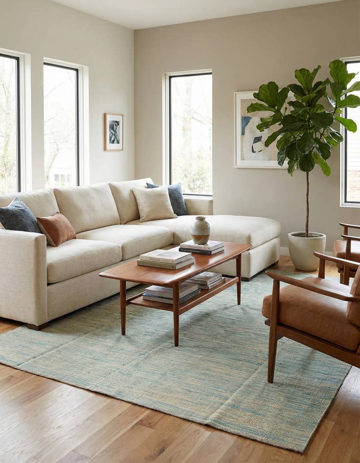 Detail image of  6' 7 x 9' 10  Hand Woven Kilim Modern Wool Rug