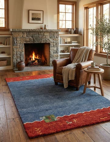 4' x 5' 10 Hand Knotted Gabbeh Wool Rug