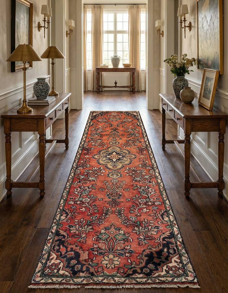 Detail image of 2' 5 x 9' 5 Hamedan Wool Runner Rug