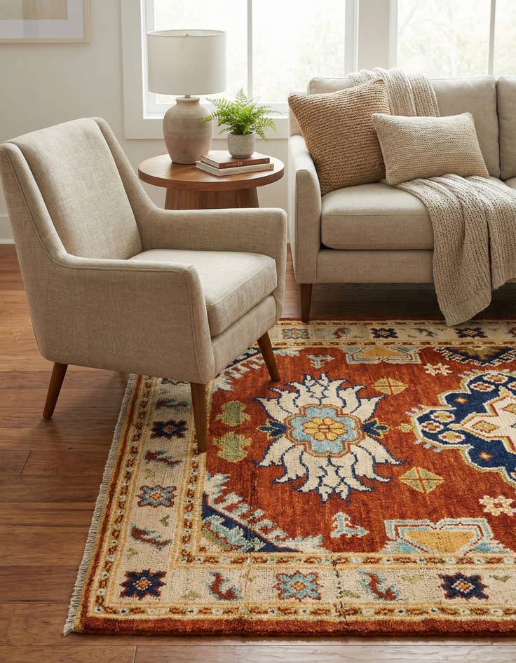 Detail image of 4' x 6'  Hand Knotted Darya Wool Rug