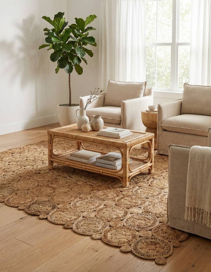 Detail image of 7' 10 x 10'  Hand Braided Jute Rug