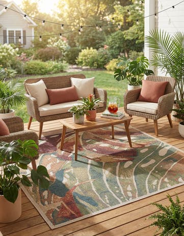 7' 10 x 7' 10 Easy-Clean Baja Indoor / Outdoor Square Rug