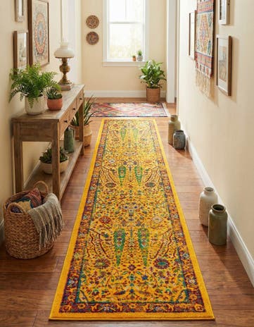 Yellow Calypso Runner Rug
