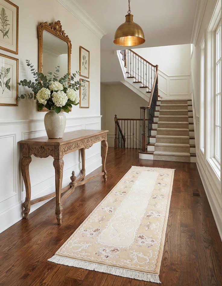 Detail image of 2' 9 x 10'  Hand Knotted Darya Wool Runner Rug