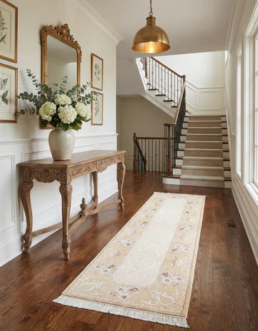 2' 9 x 10' Hand Knotted Darya Wool Runner Rug