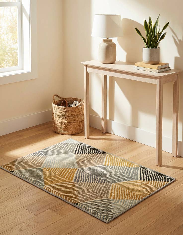 Detail image of 2' x 3'  Washable Modern Indoor / Outdoor Rug