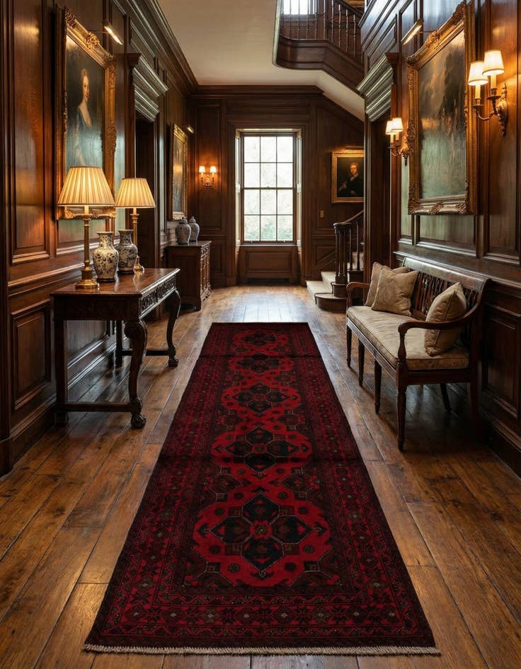 Detail image of  2' 7 x 9' 8  Hand Knotted Khal Mohammadi Wool Runner Rug