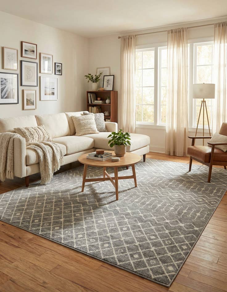 Detail image of  10' 8 x 14' Moroccan Trellis Rug