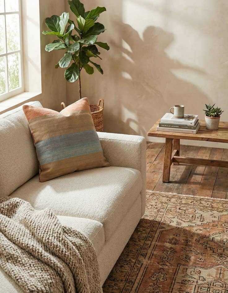 Detail image of 2' 5 x 2' 5 Hand Woven Pillow Wool Square Rug