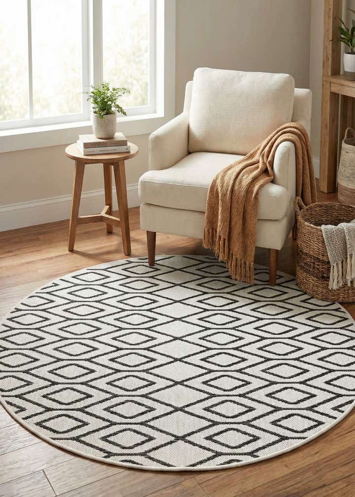 4' x 4' Easy-Clean Jill Zarin Turks and Caicos Indoor / Outdoor Round Rug