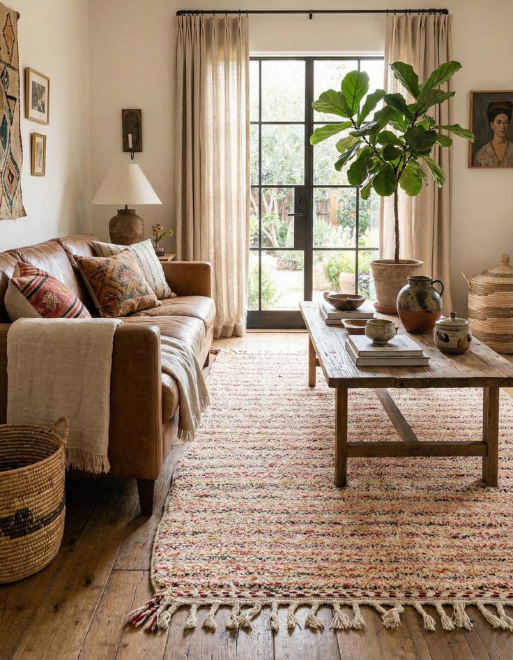 Detail image of 5' 1 x 6' 9  Hand Knotted Moroccan Wool Rug