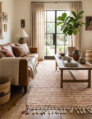 5' 1 x 6' 9 Hand Knotted Moroccan Wool Rug