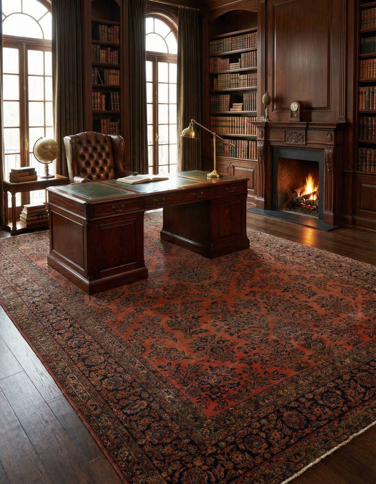 Detail image of 10' x 13' 10  Hand Knotted Sarough Persian Wool Rug