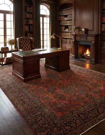 10' x 13' 10 Hand Knotted Sarough Persian Wool Rug