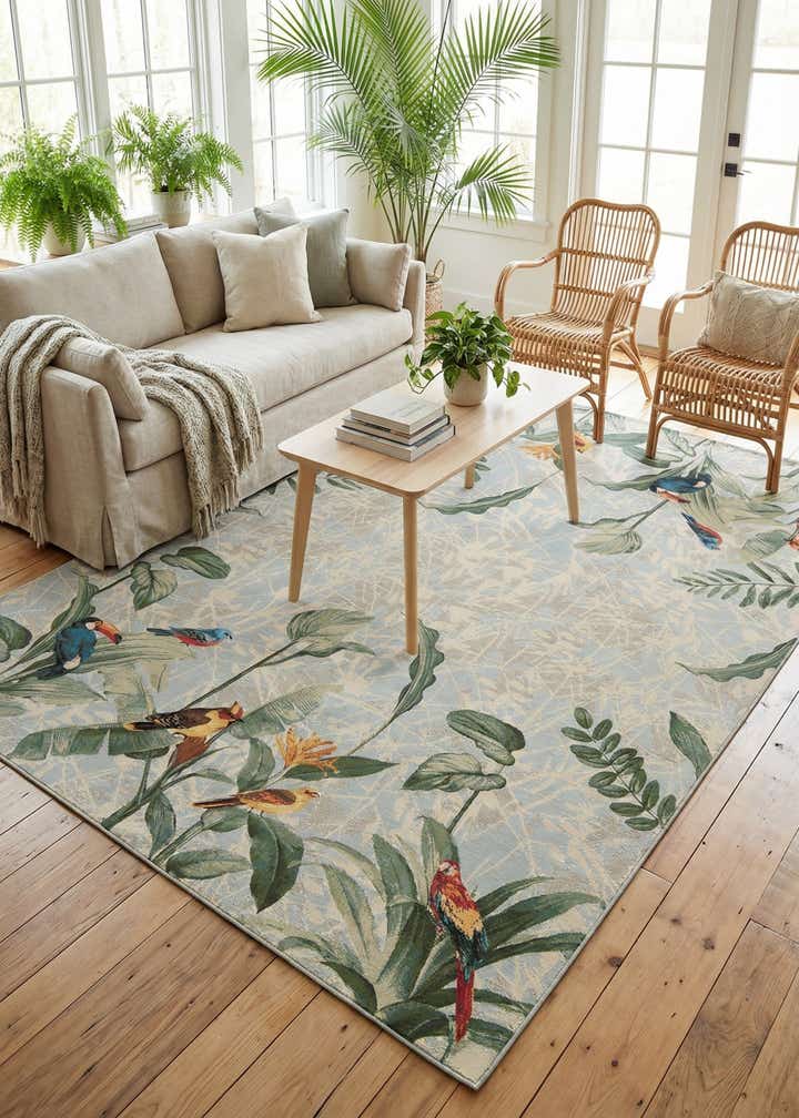10' x 14' 2 Easy-Clean Botanical Indoor / Outdoor Rug