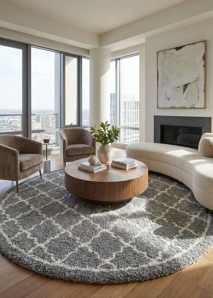 10' x 10' Infinity Shag Round Rug