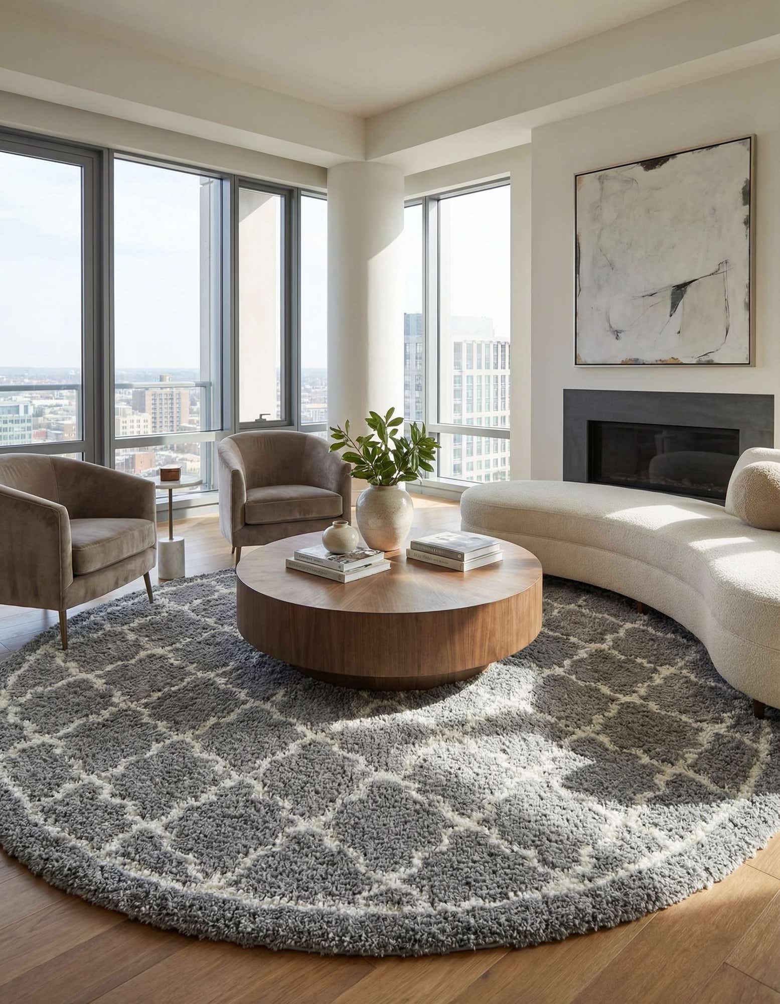10' x 10' Infinity Shag Round Rug
