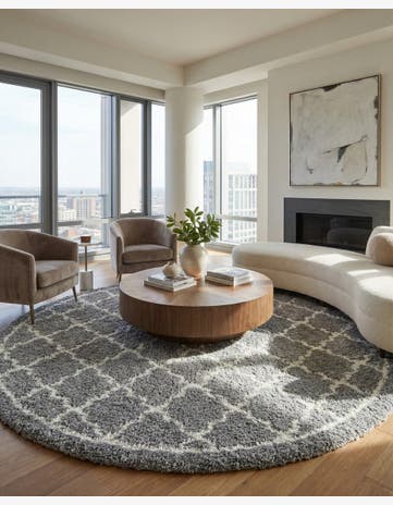 10' x 10' Infinity Shag Round Rug