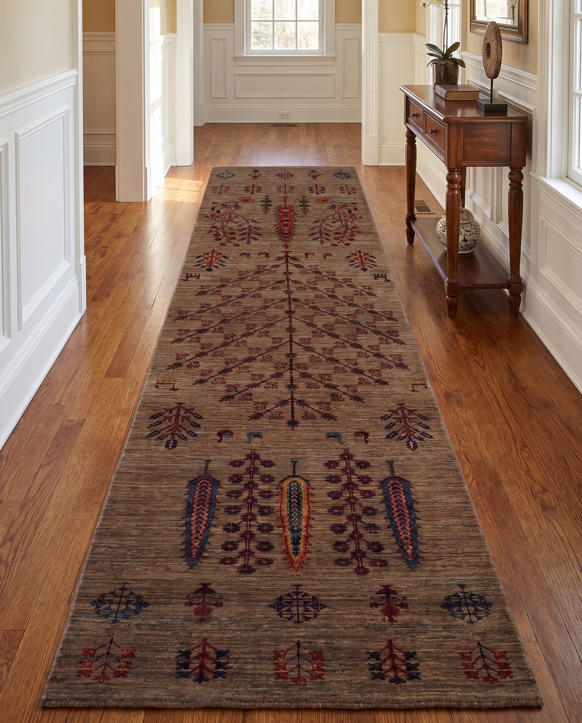 2' 8 x 10' Hand Knotted Ariana Ziegler Runner Rug