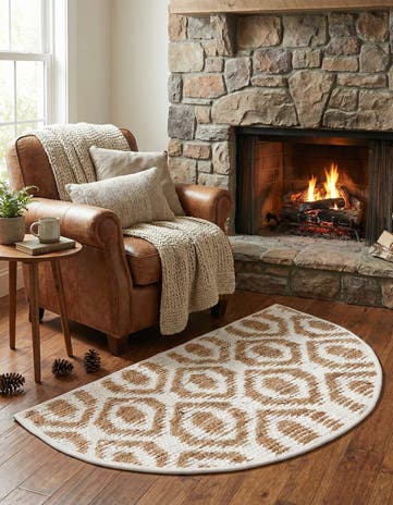 2' 2 x 3' 7 Hand Woven Chindi Jute Hearth Rug