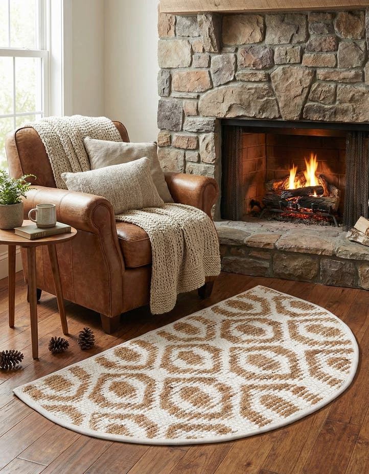 2' 2 x 3' 7 Hand Woven Chindi Jute Hearth Rug