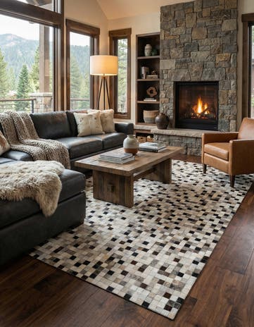5' x 7' 11 Cowhide - Patchwork Rug