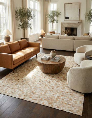 8' x 10' Cowhide Leather Rug