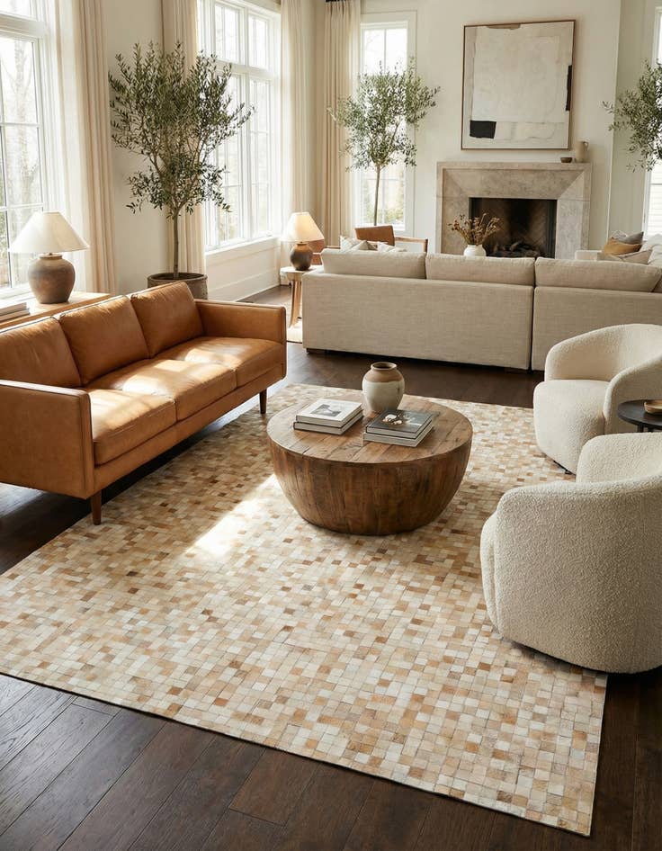 Detail image of 8' x 10' Cowhide Leather Rug